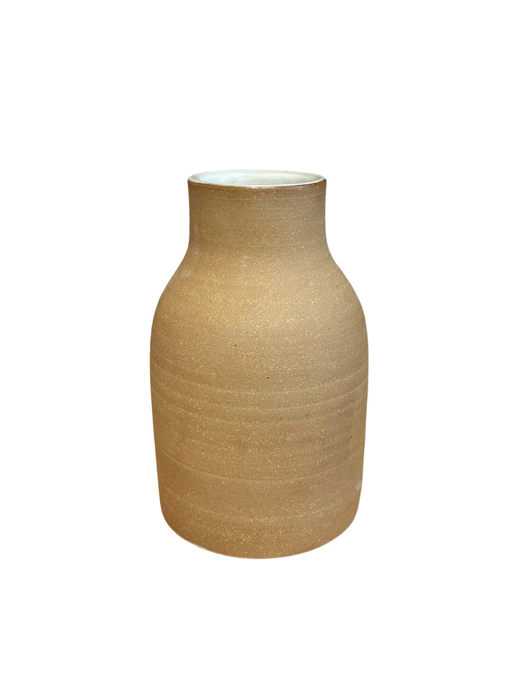 Laura White pottery unglazed bottle