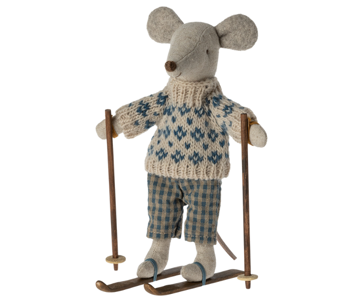Winter mice with ski set, Dad
