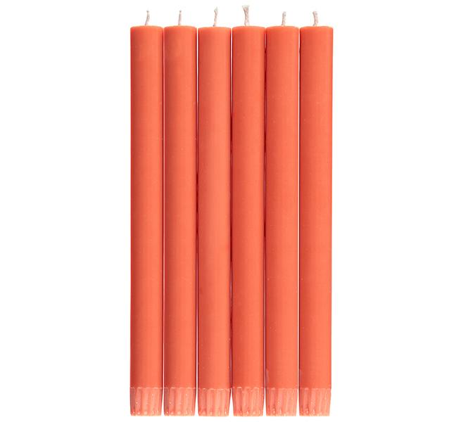 BCS, Eco Dinner Candle, rust, set of 6