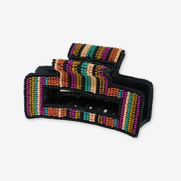 beaded jewel hair clip