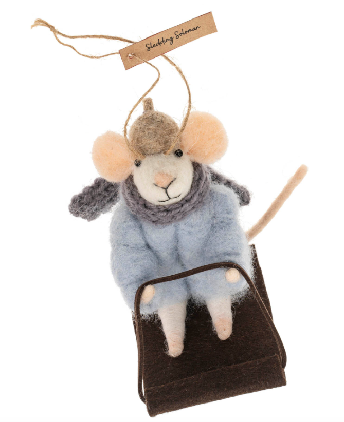 Sledding Soloman Mouse Ornament