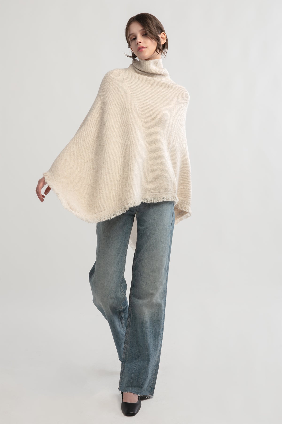 Tassel Knit Cape Poncho, tan – Woody's Mercantile