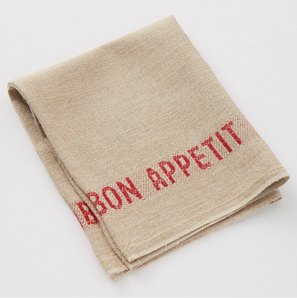 Bon Appetit Tea Towel, red