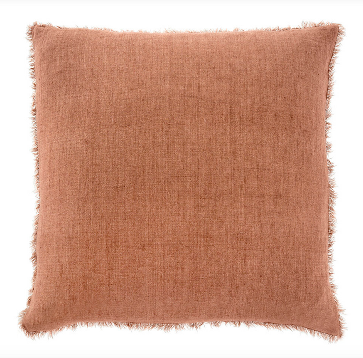 Lina Linen Pillow, Rooibos, 24x24