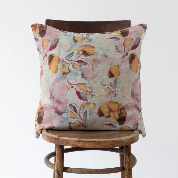 Orange Flow on Natural Linen Cushion Cover | 16