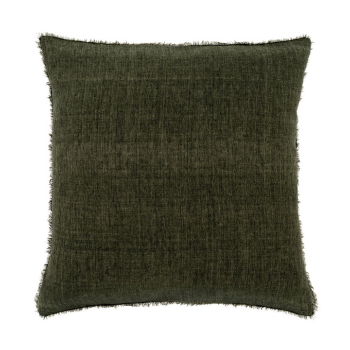 Lina Linen Pillow, Avocado, 24x24