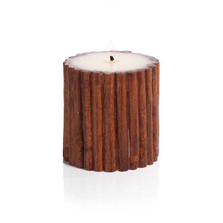 Cinnamon Stick Scented Pillar Candle, 3.25 x 3.25