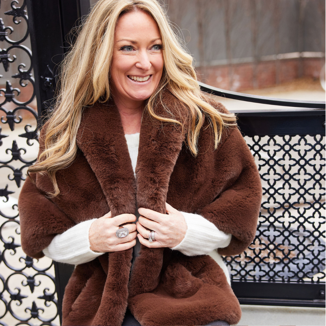 Chocolate Brown Collins Faux Fur Capelet – Woody's Mercantile