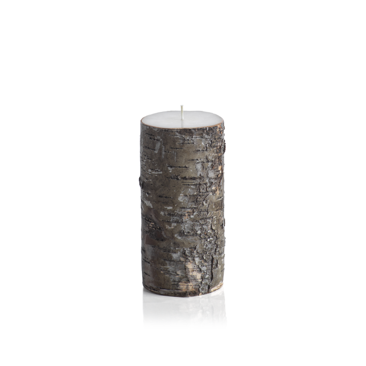 Dark Birchwood Fragrance Free Pillar Candle, 3 x 6