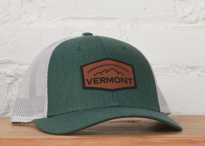 Vermont Mansfield Snapback, heather green/silver