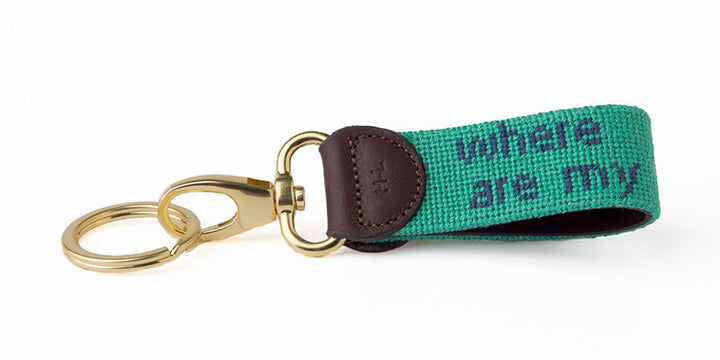 Where Are My F-ing Keys Key Fob, seafoam/navy