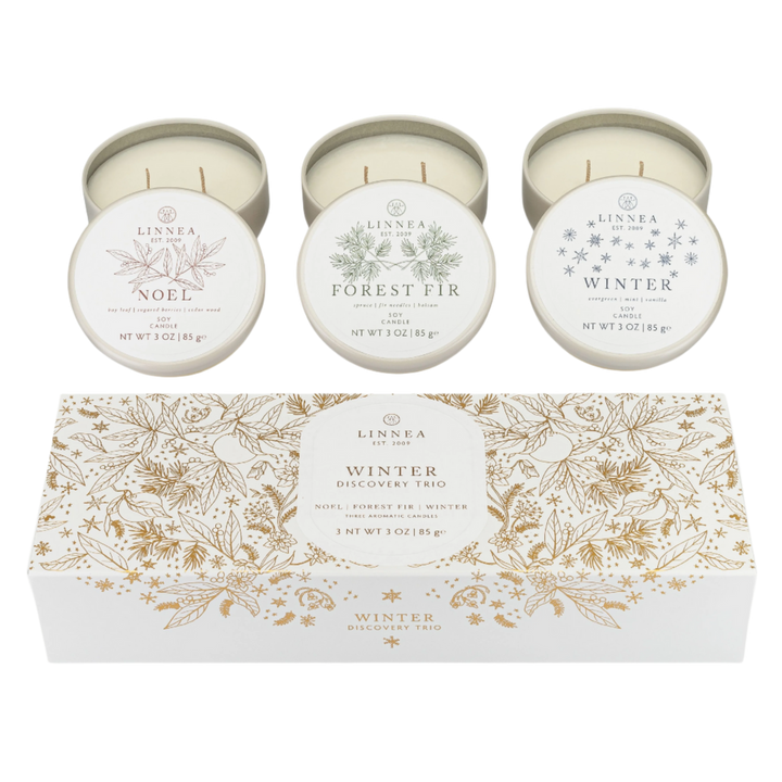 Winter Discovery Trio of candles