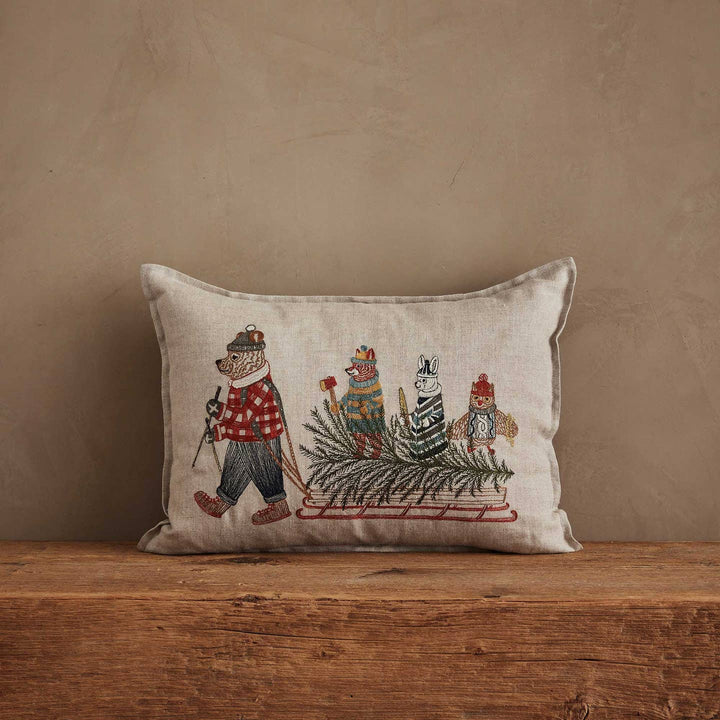 Christmas Tree Sled Pillow Pillow Cover with Insert