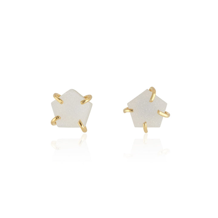 Atlas Studs, White Druzy