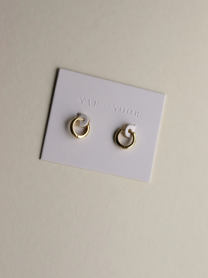 Zora Gold Staple Hoops - Gold Plated
