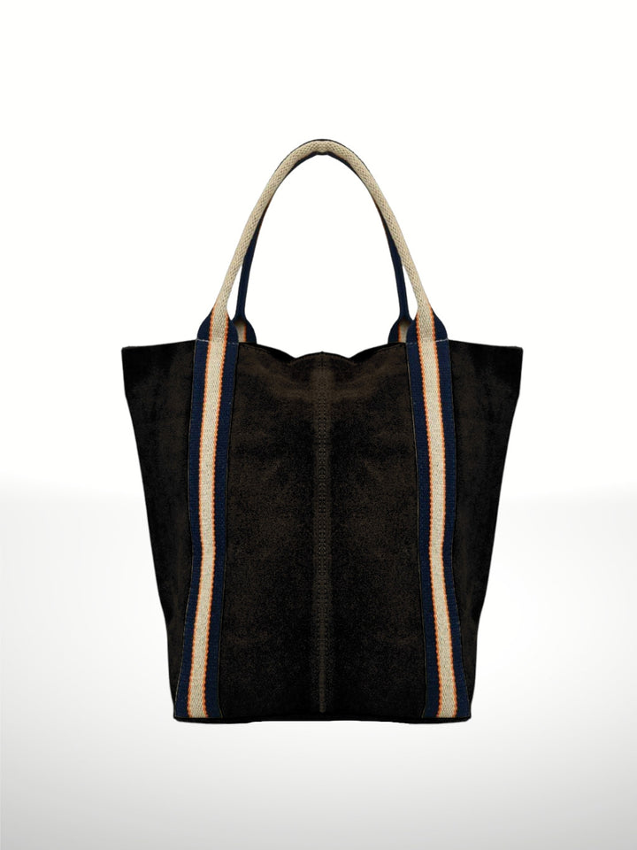 Melody Suede leather bag  Black, made in italy