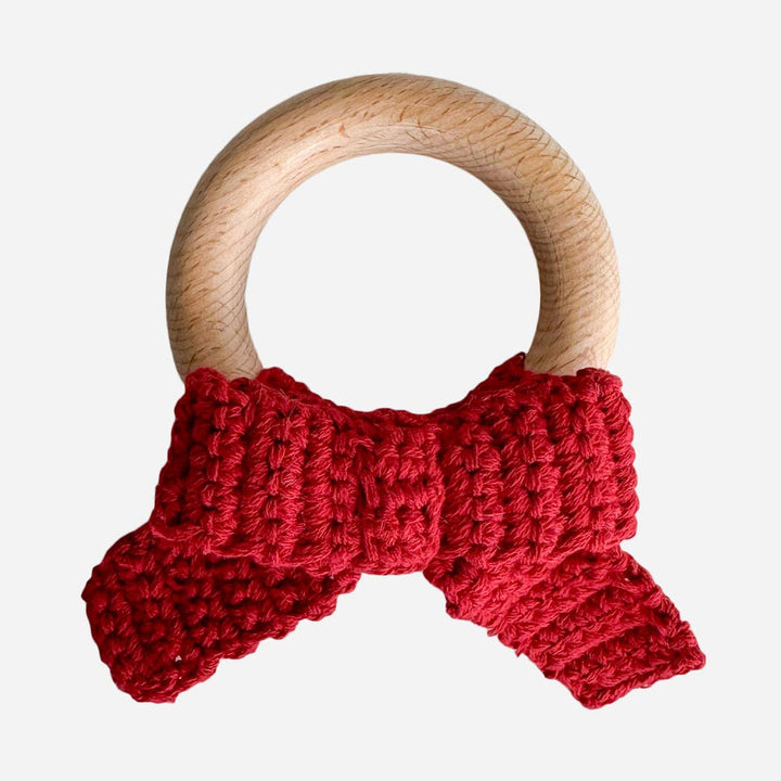 Teether Bow Cotton Rattle