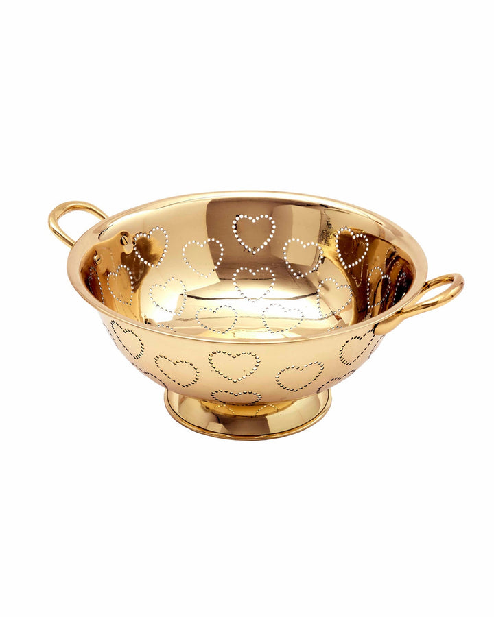 Brass Heart Colander