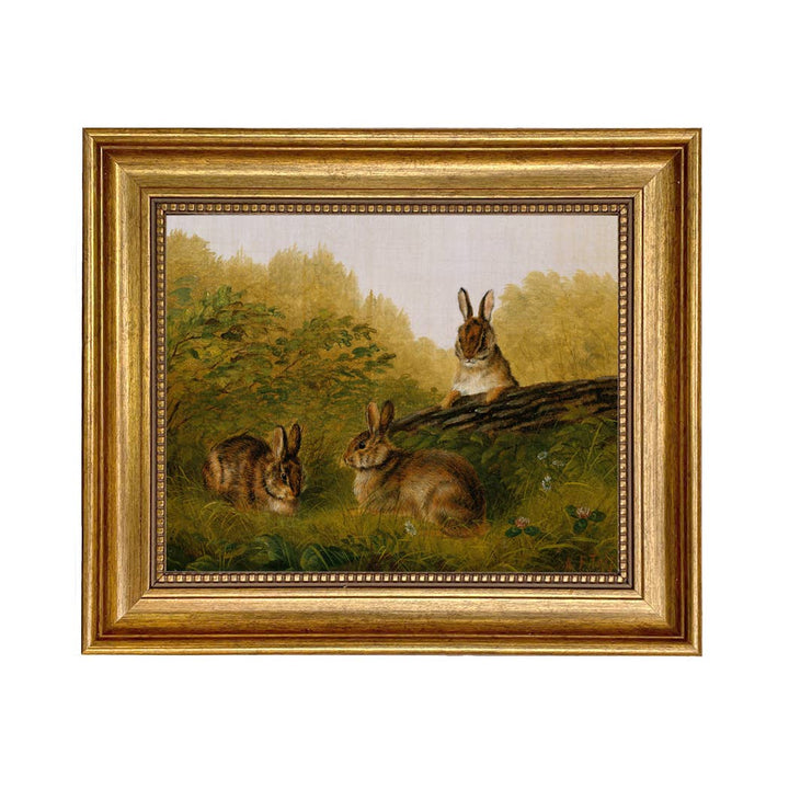 Bunnies in the Field by Tait Painting Print on Canvas