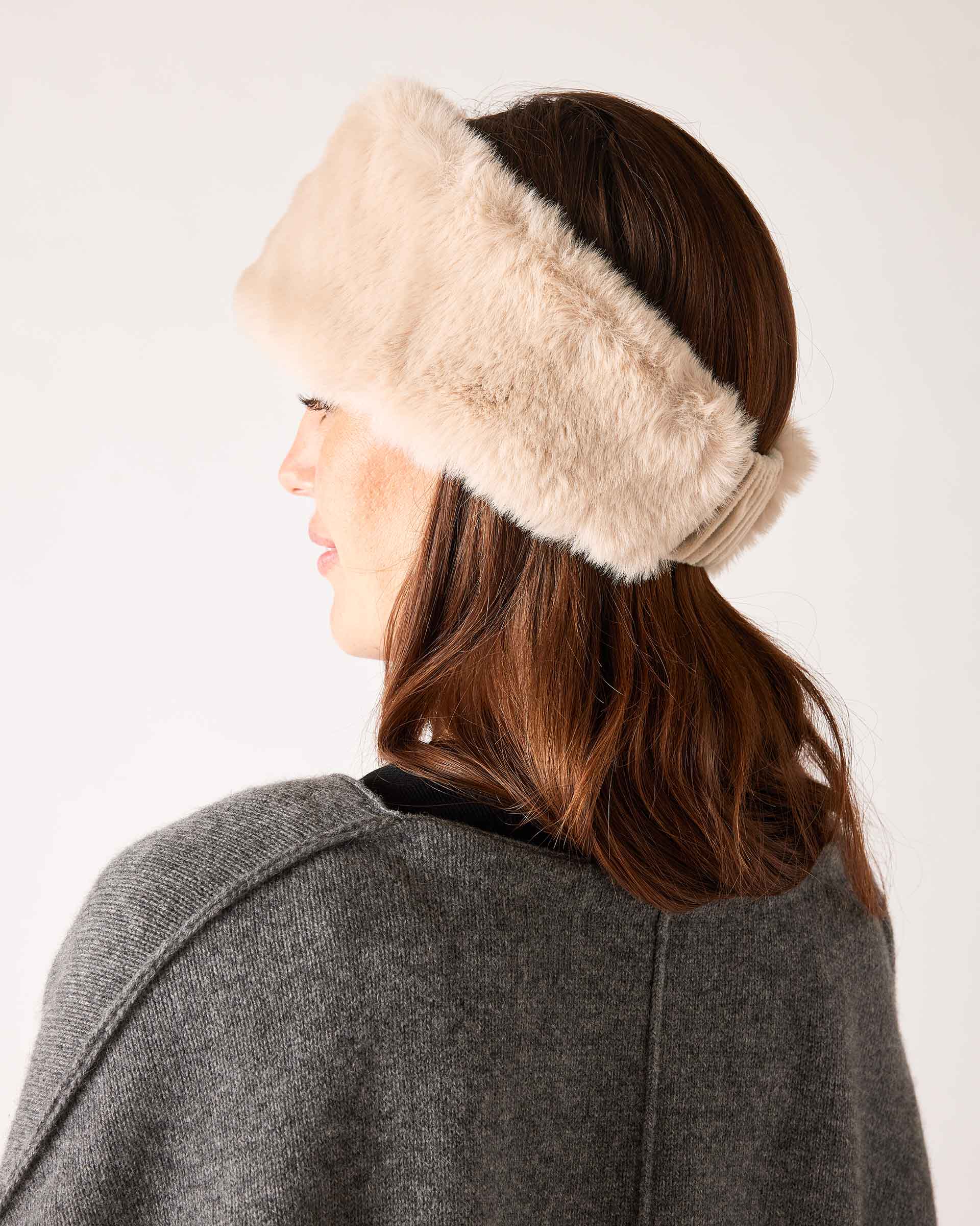 Brown Faux Fur Headband Faux Fur Headband – Cynthia Rowley main image 2