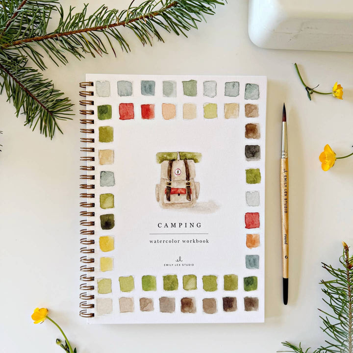 camping watercolor workbook
