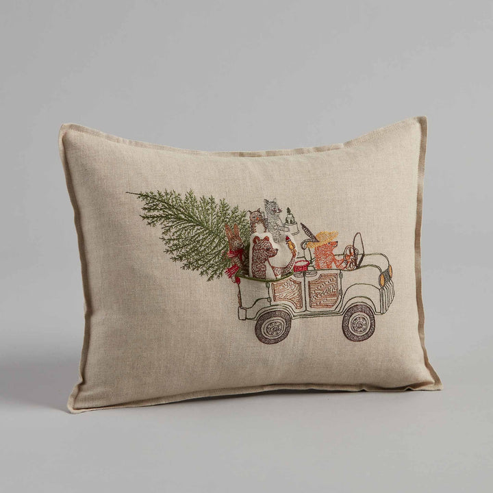 Christmas Tree Car Pocket Pillow w/insert