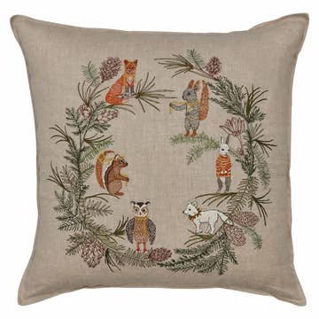 Tree Trimmers Wreath Pillow | Pillow Cover with Insert