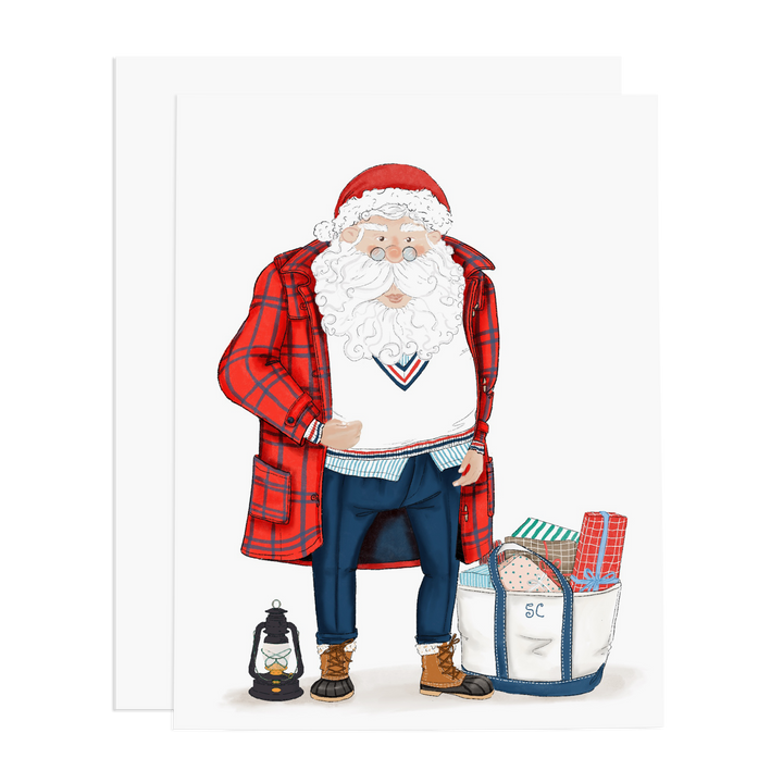 Preppy Santa Greeting Card