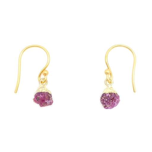 GEMSTONE NUGGET EARRINGS RUBY