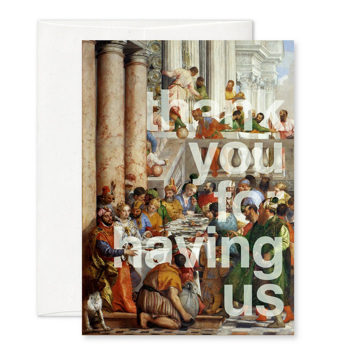 “Thank you for having us” A6 thank-you card