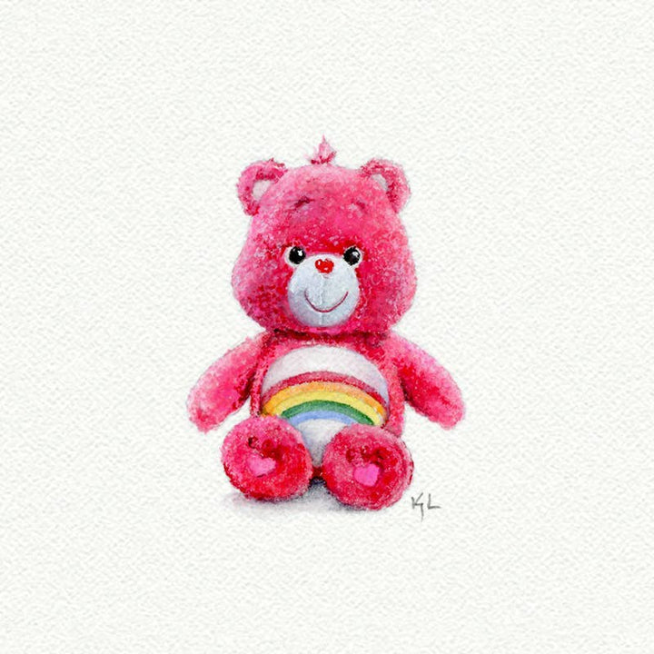 Care Bear Miniature Watercolor Painting - Art Print