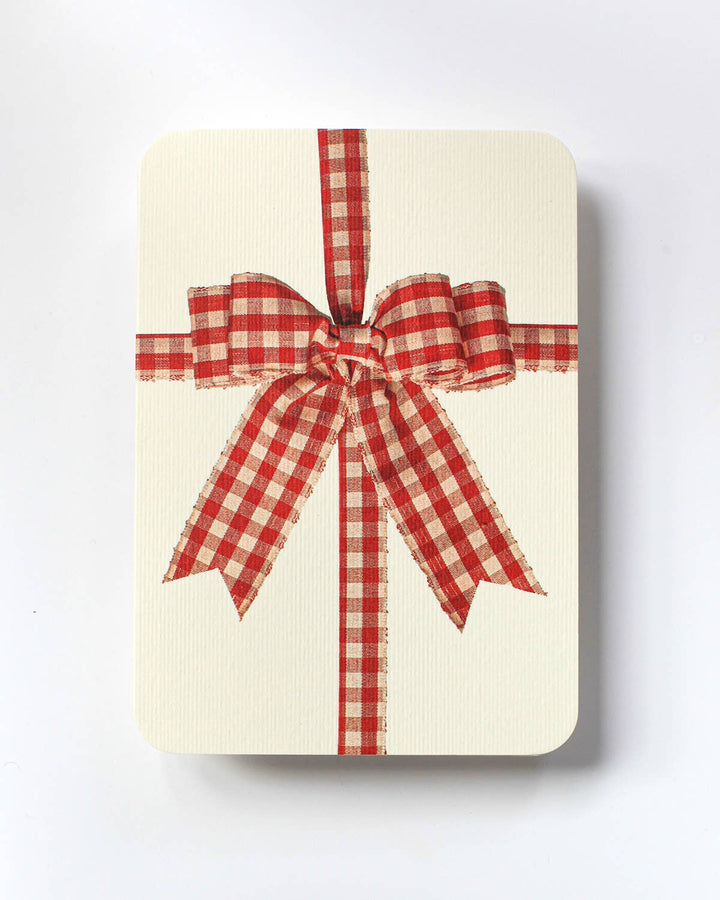 Gingham Bow Notecard