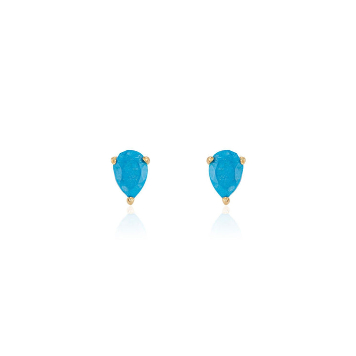 Deco Mini Teardrop Studs, turquoise