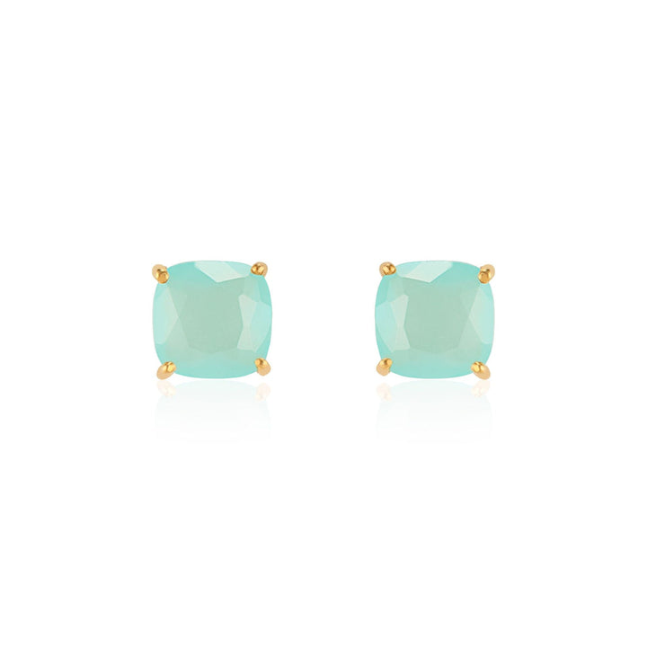 Emmy Studs, Aqua Chalcedony