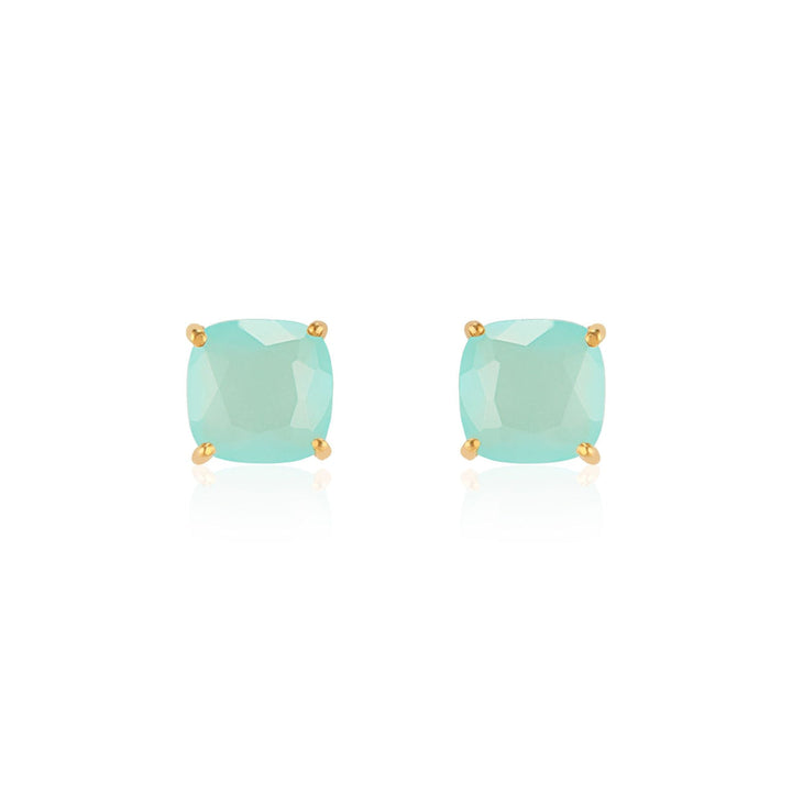 Emmy Studs, Aqua Chalcedony