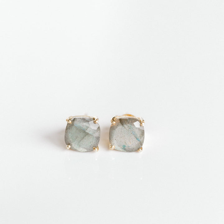 labradorite stud earrings