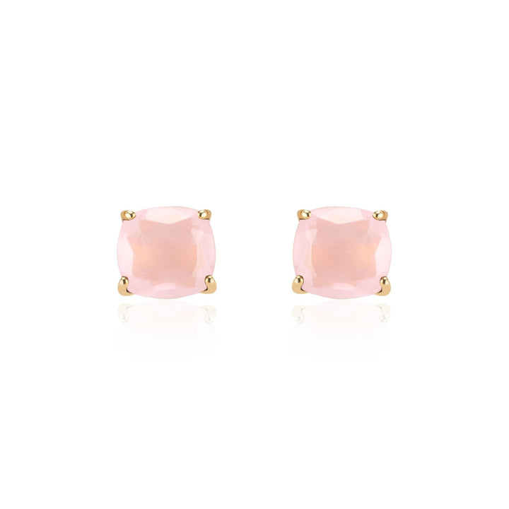 Emmy Studs, pink chalcedony