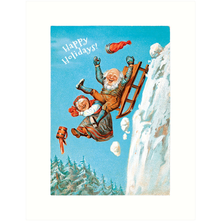 Freefall Sledding Holiday Card