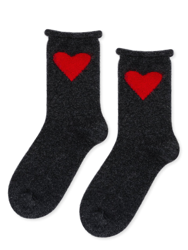 Love Cashmere Crew Sock, charcoal