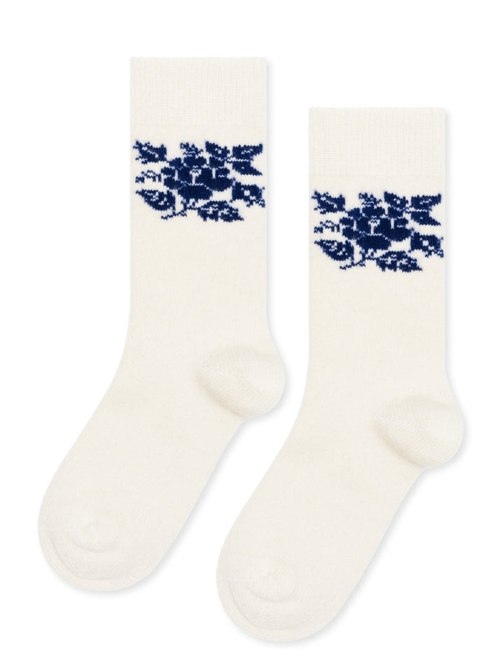 Blume Cashmere Crew Sock, ivory