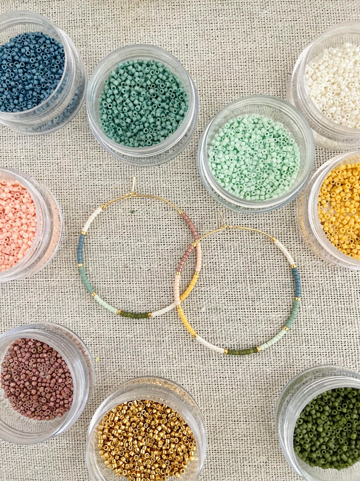 beaded hoop earrings