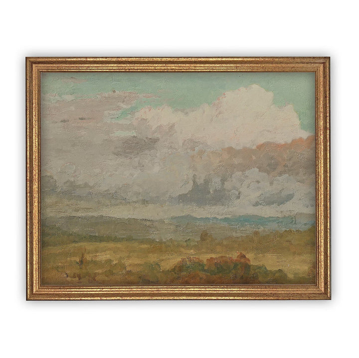 Pastel Landscape Vintage Art, minna gold frame, 11 x14