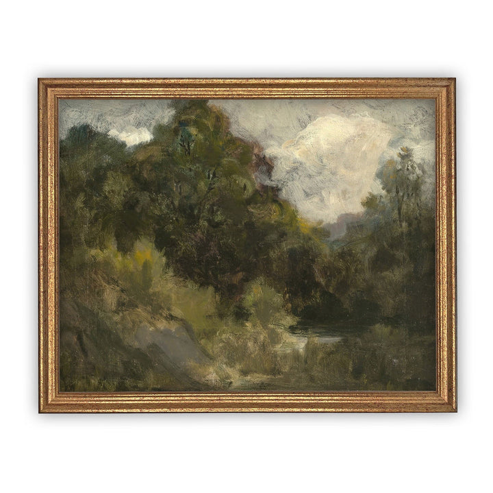 Green Tree Vintage Art, minna gold frame, 11 x14
