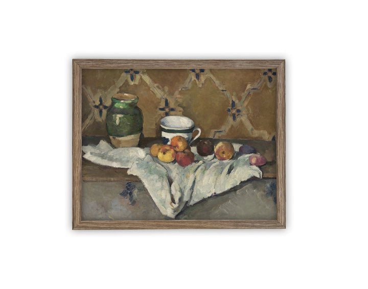 Apples on Table Vintage Art, stinson wood frame, 11 x14
