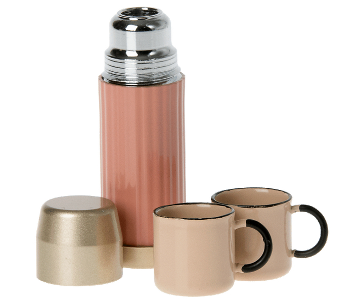 Thermos and Cups, soft coral