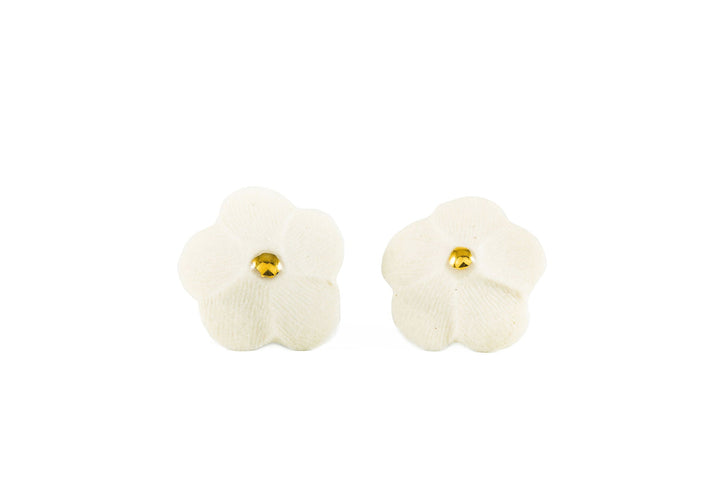 Flower Studs | White