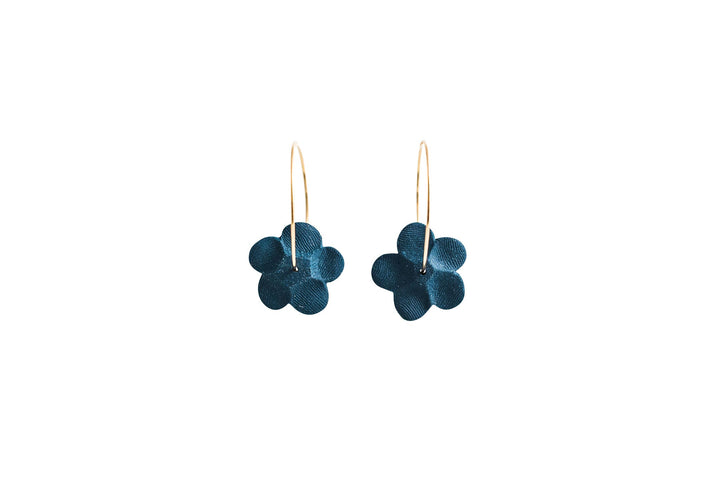 Flower Hoops | Dark Teal