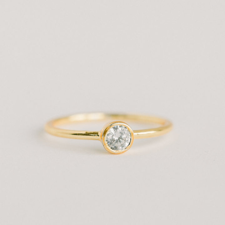Leona CZ Gold Stacking Ring