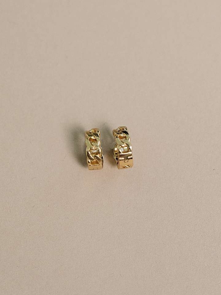 Nat and Noor Earrings, Lien Gold Hoop