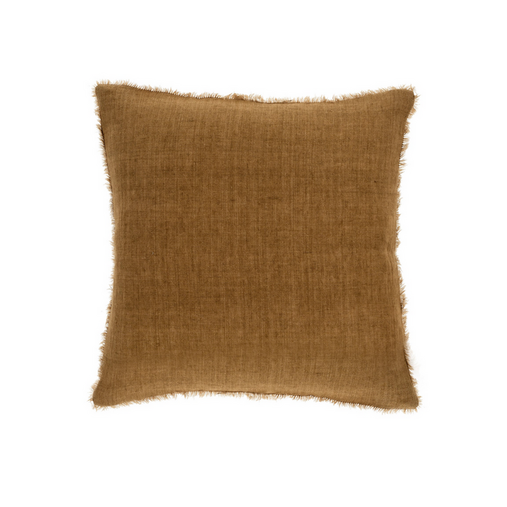 Lina Linen Pillow, Tawny, 24x24